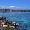 lake, rocks, harbor