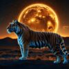 ai generated, tiger, moon